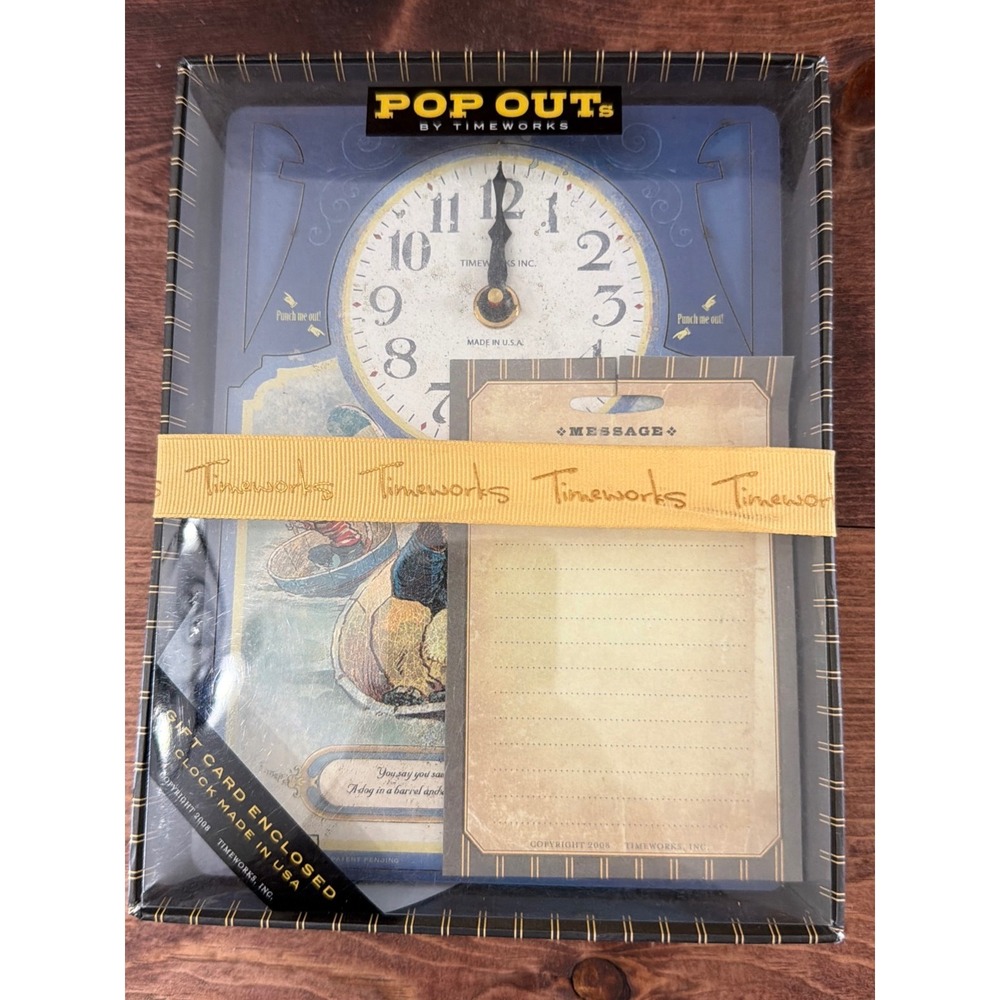 Timeworks Pop Outs Bear In A Barrel Desk Clock POTBIB Vintage Style